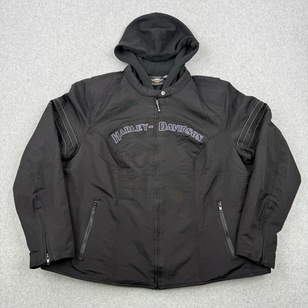 Harley Davidson Jacket Womens 2W Miss Enthusiast 3 In‎ 1 Hoodie Full Zip Riding